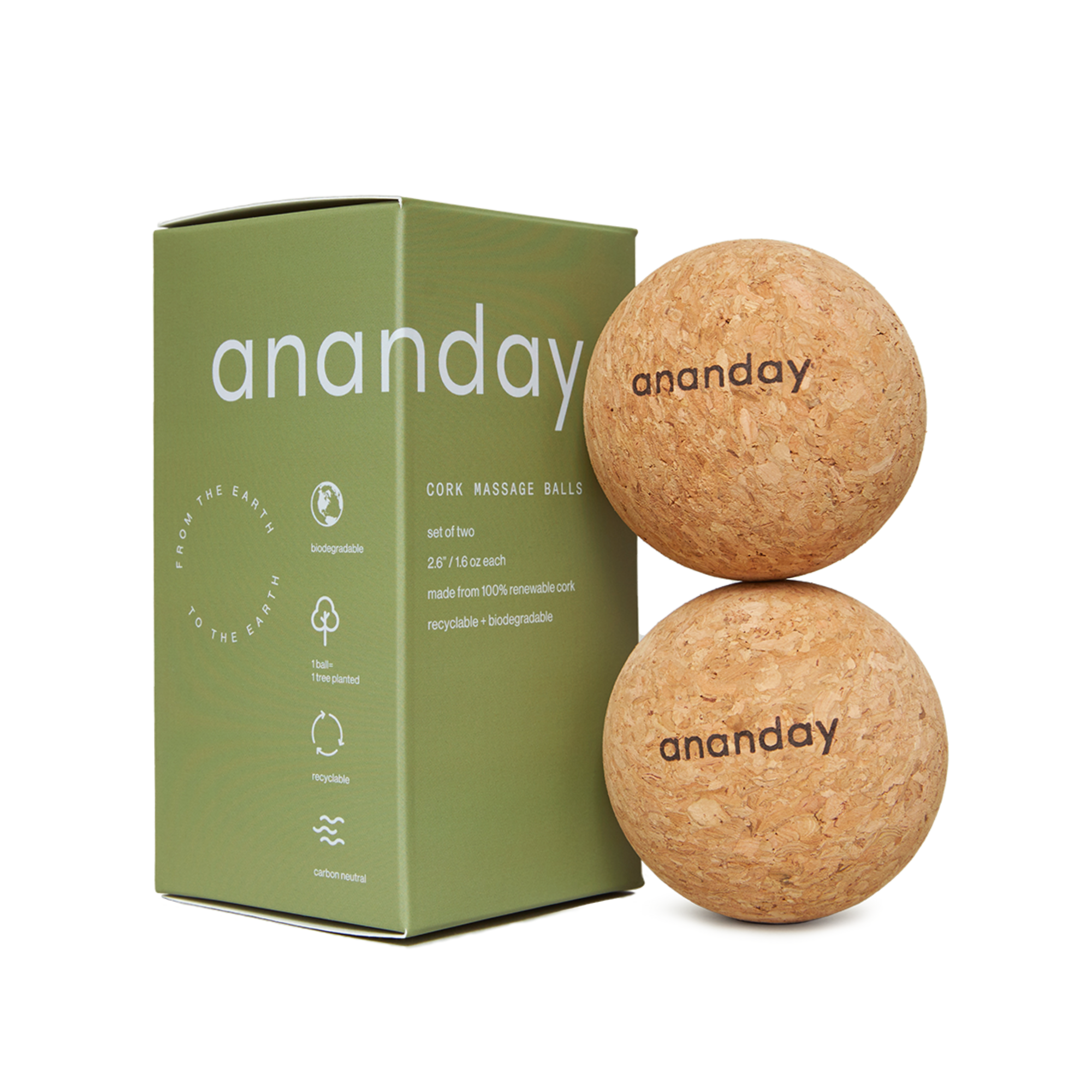 Cork Massage Ball Set for Mobility Fitness Recovery Relaxation