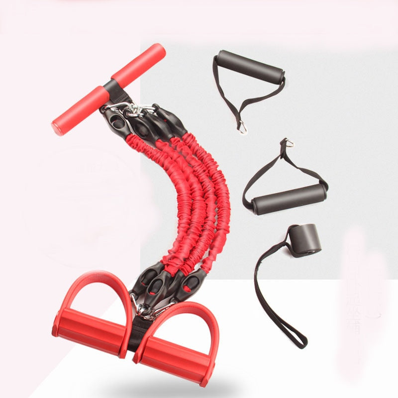 Multifunction Fitness Pedal Exerciser Elastic Pull Rope Workout Equipment