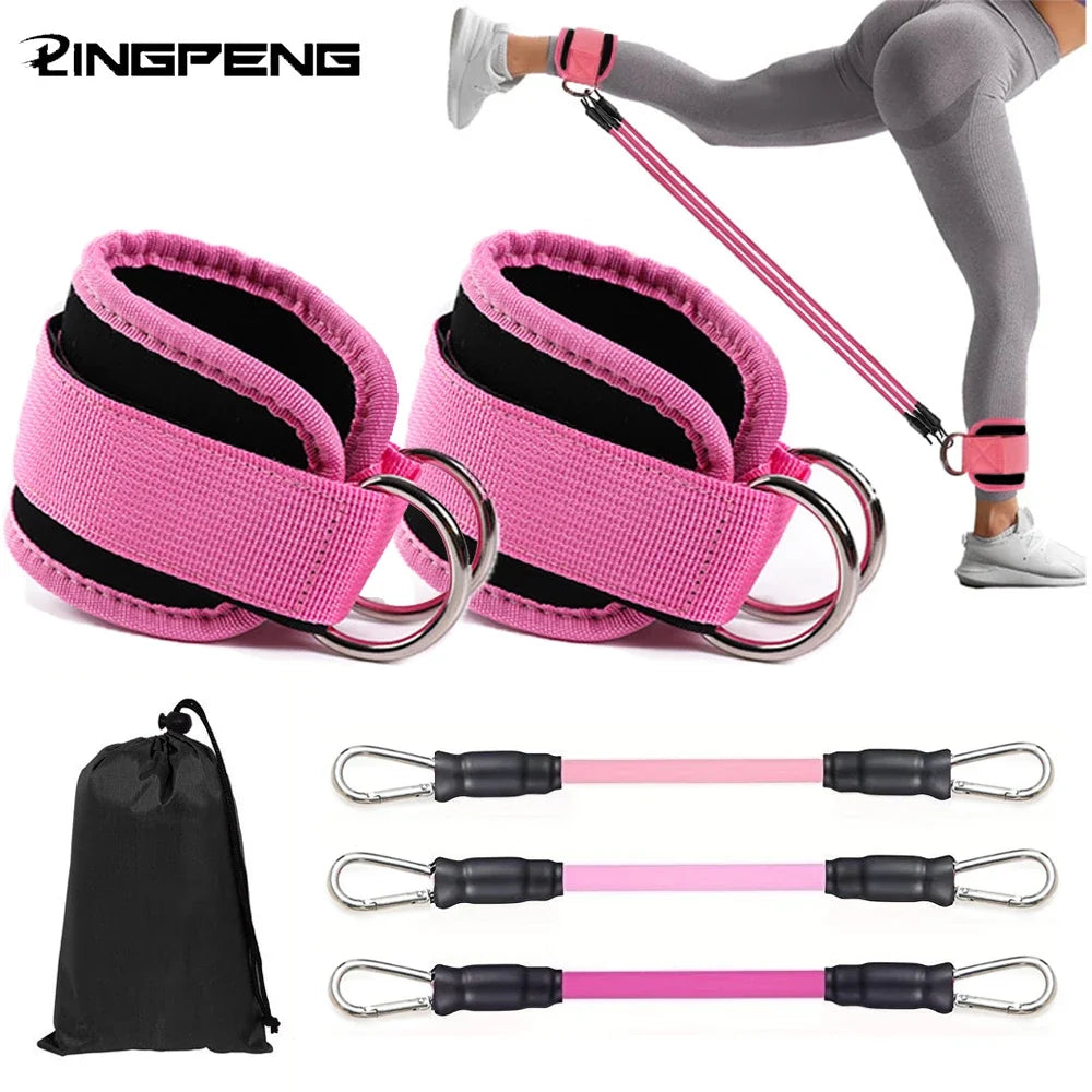 Ankle Straps Resistance Bands Set Fitness Workout Exercise Equipment