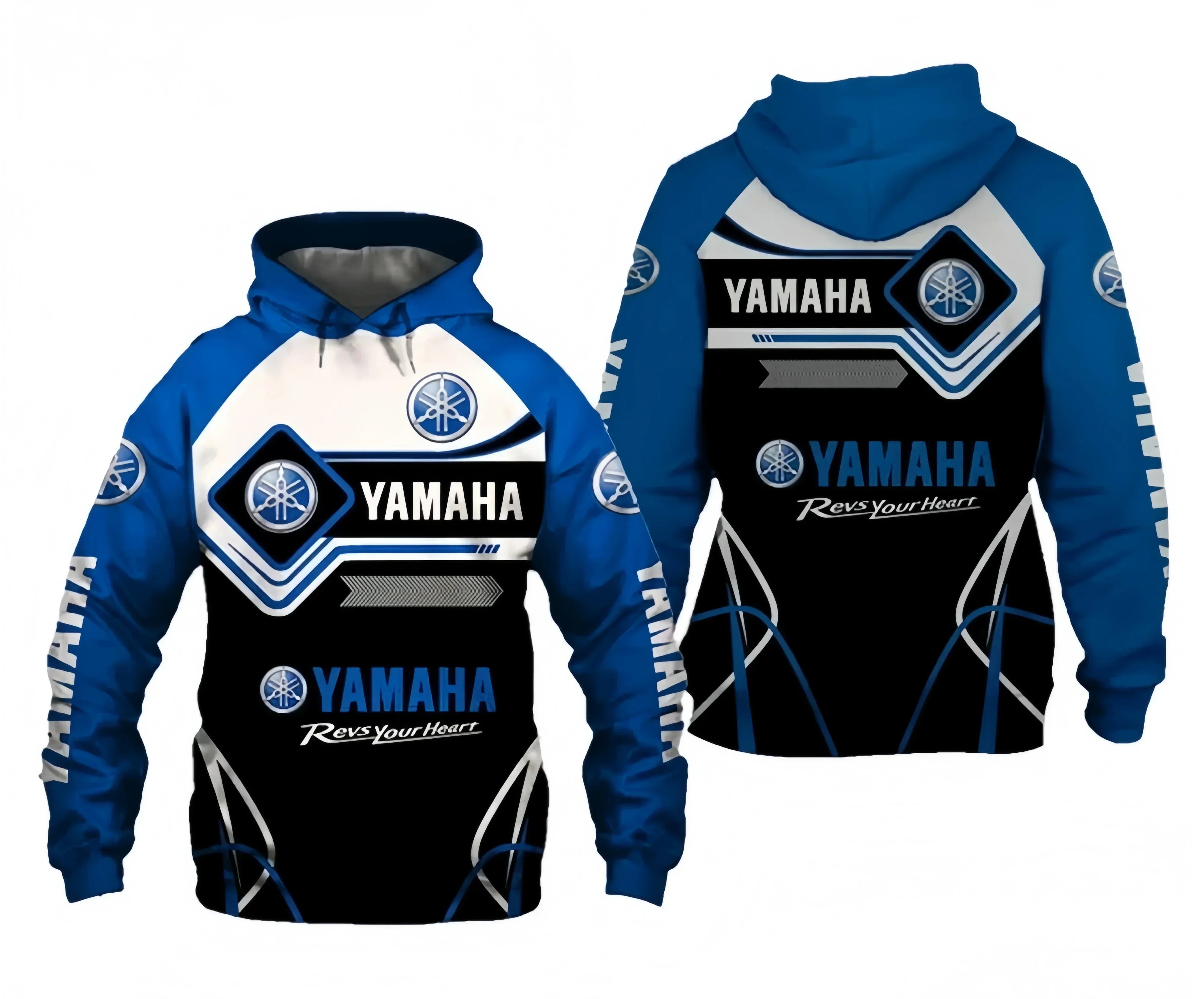 Yamaha Men's 3D Print Motorcycle Hoodie Pullover Streetwear Style High Quality Sportswear Sweatshirt