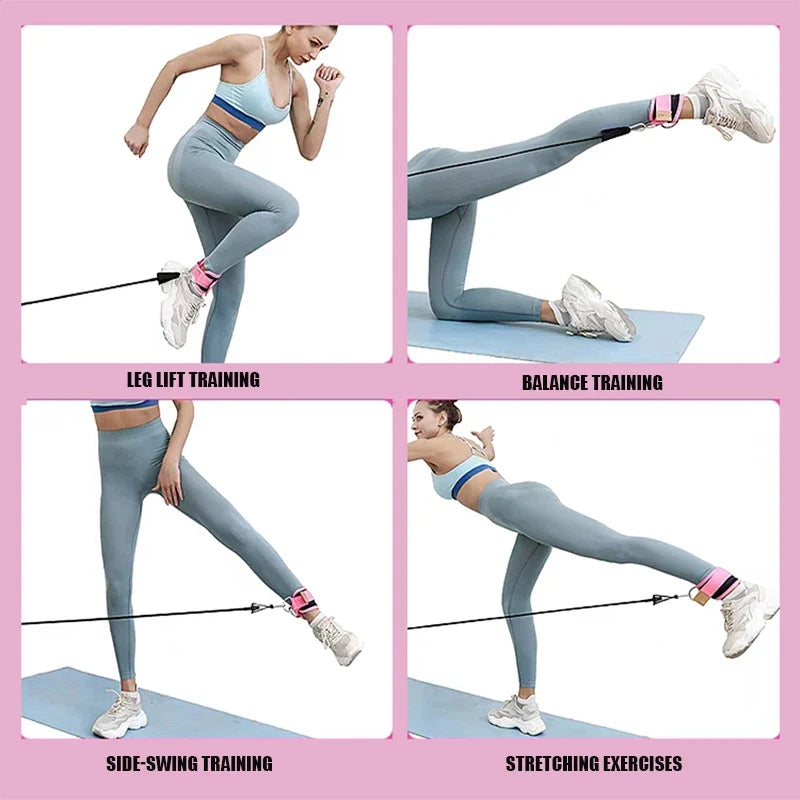 Ankle Straps Resistance Bands Set Fitness Workout Exercise Equipment