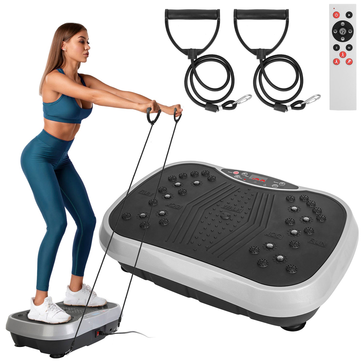 Vibration Exercise Machine With Resistant Bands & Remote Control