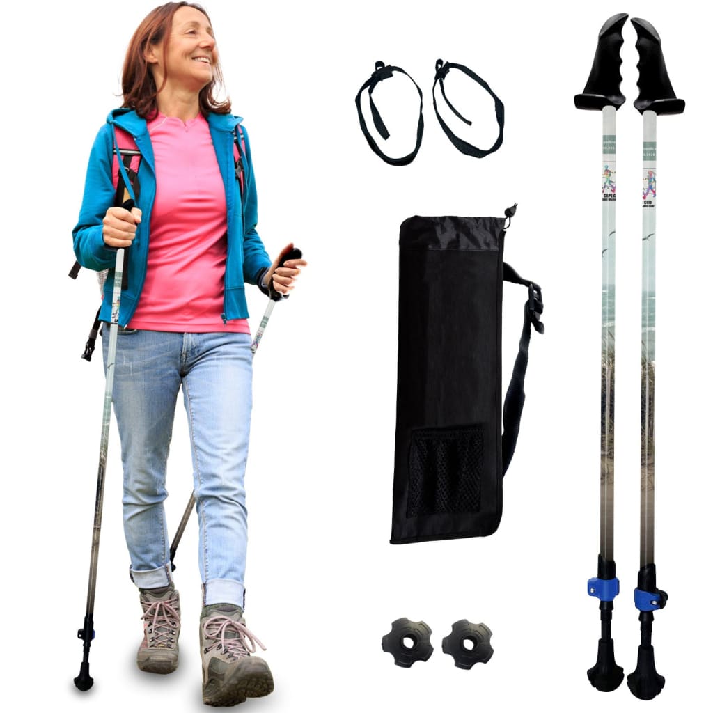Motivator Walking Poles for Balance and Rehab - Patented Stability Grips - Lightweight, Adjustable, and Collapsible