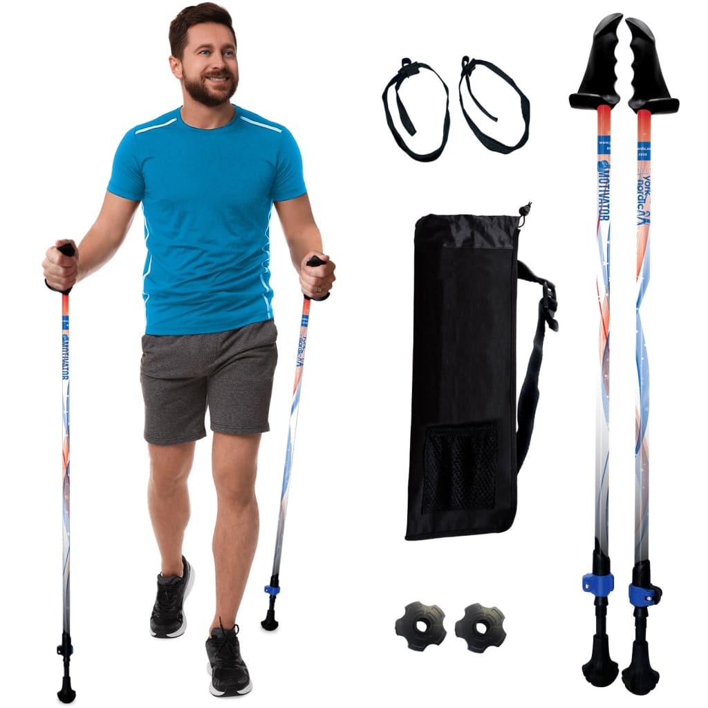 Motivator Walking Poles for Balance and Rehab - Patented Stability Grips - Lightweight, Adjustable, and Collapsible