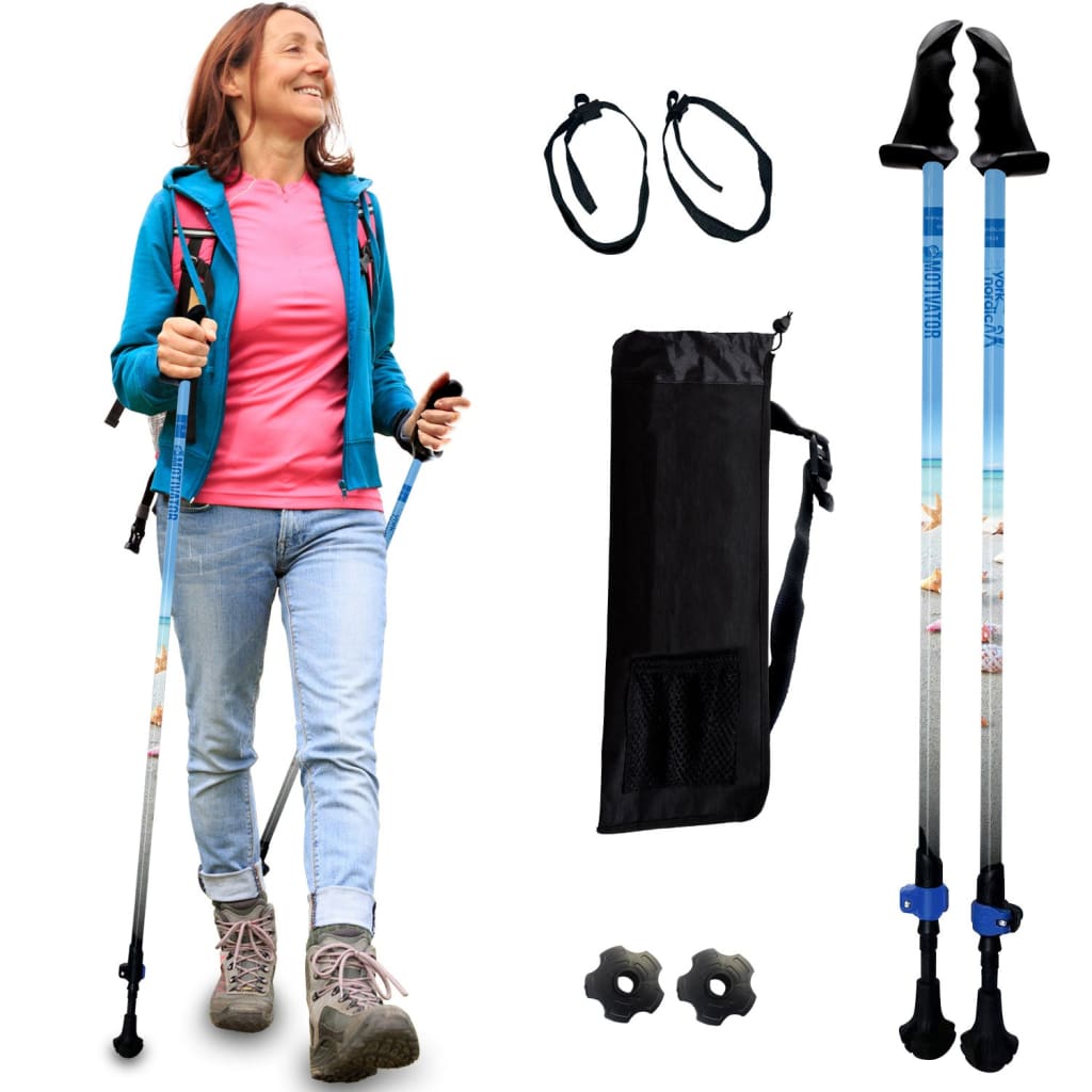 Motivator Walking Poles for Balance and Rehab - Patented Stability Grips - Lightweight, Adjustable, and Collapsible