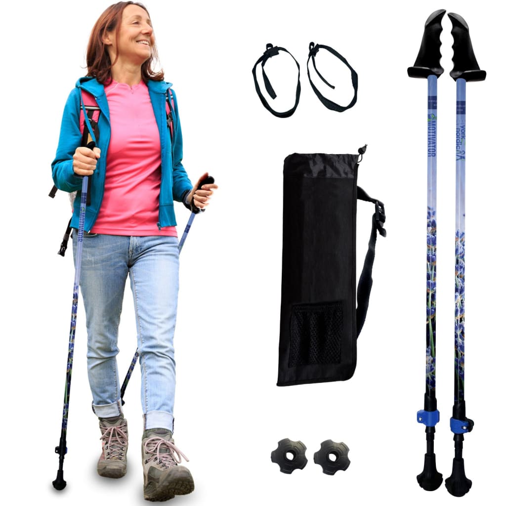 Motivator Walking Poles for Balance and Rehab - Patented Stability Grips - Lightweight, Adjustable, and Collapsible