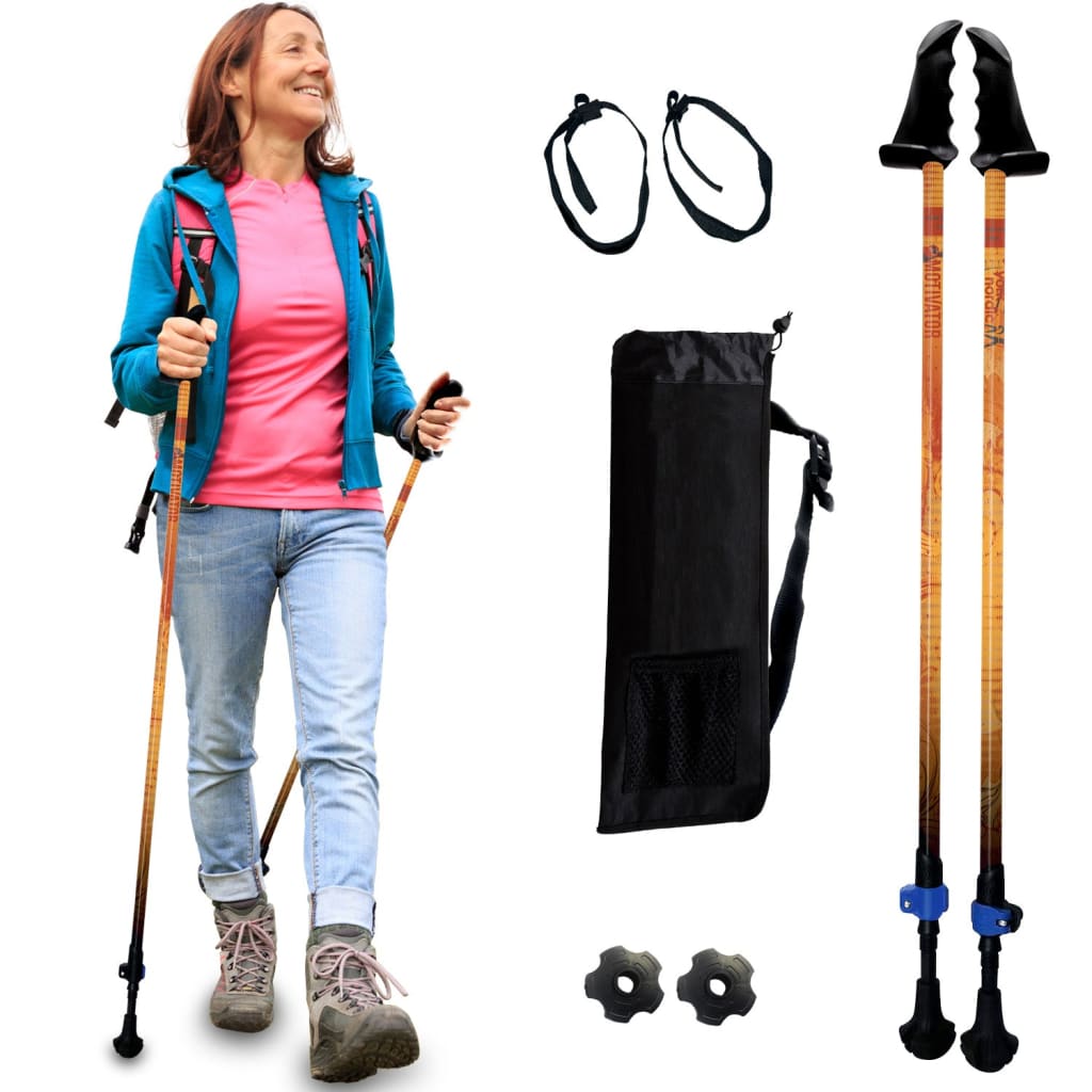 Motivator Walking Poles for Balance and Rehab - Patented Stability Grips - Lightweight, Adjustable, and Collapsible