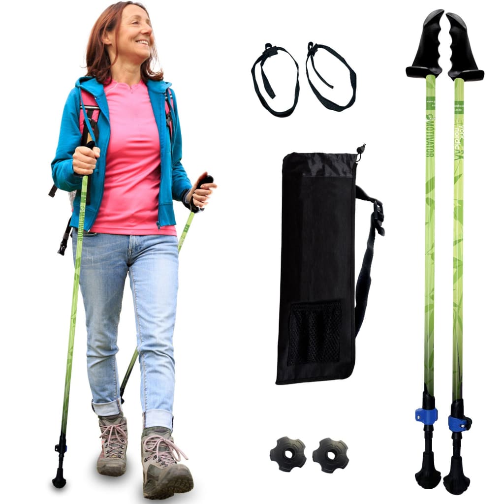 Motivator Walking Poles for Balance and Rehab - Patented Stability Grips - Lightweight, Adjustable, and Collapsible