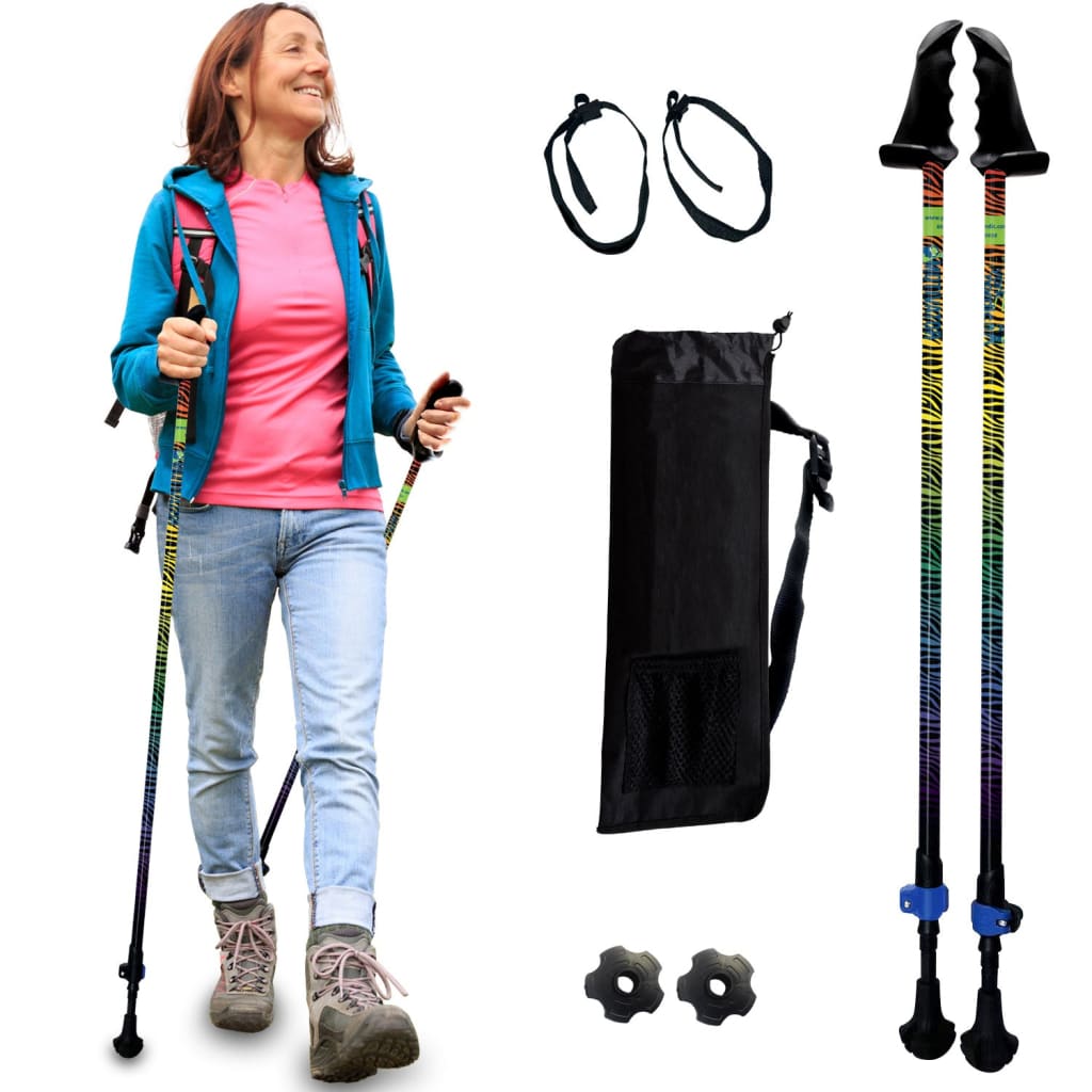 Motivator Walking Poles for Balance and Rehab - Patented Stability Grips - Lightweight, Adjustable, and Collapsible