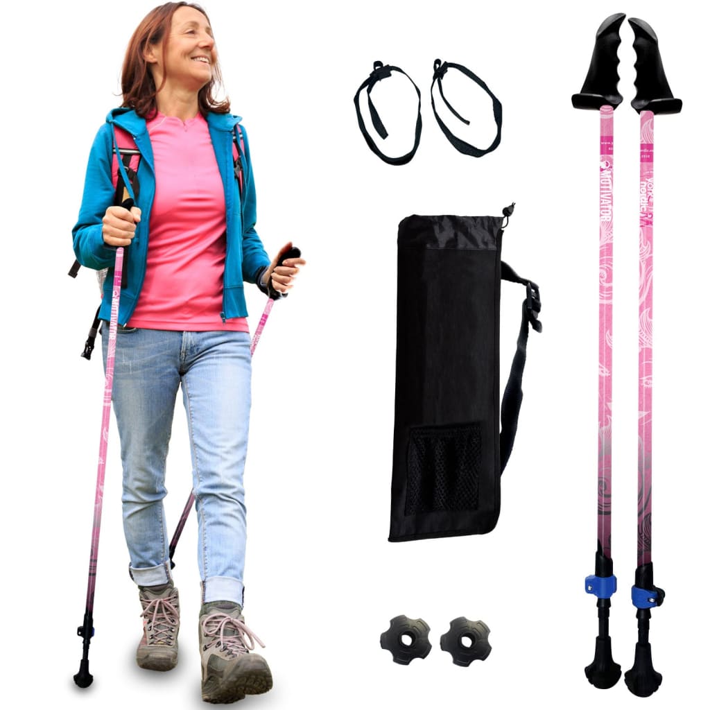Motivator Walking Poles for Balance and Rehab - Patented Stability Grips - Lightweight, Adjustable, and Collapsible