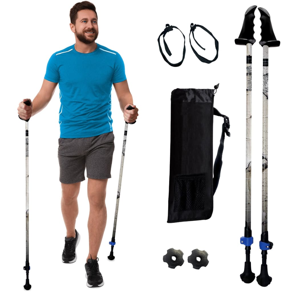 Motivator Walking Poles for Balance and Rehab - Patented Stability Grips - Lightweight, Adjustable, and Collapsible