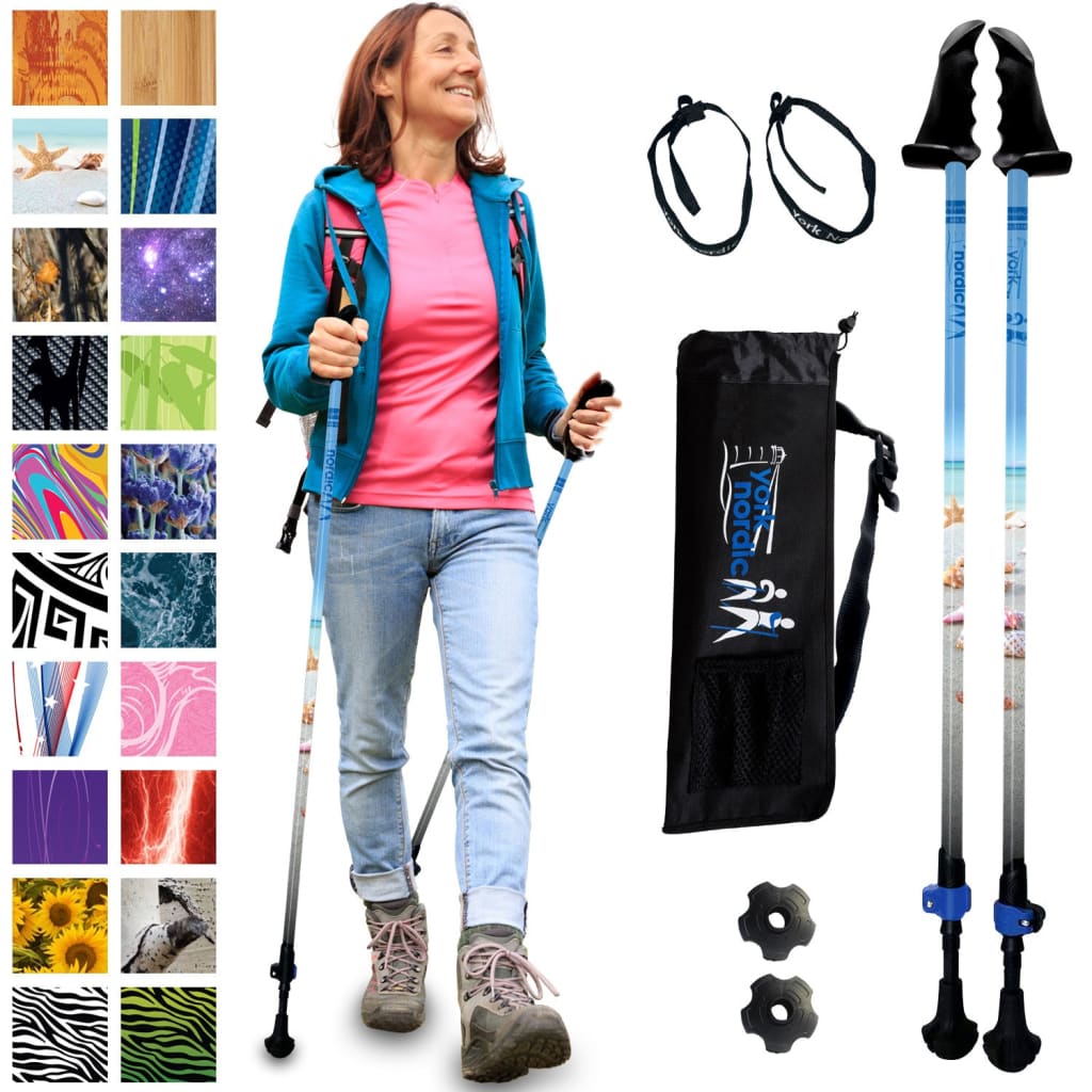 Motivator Walking Poles for Balance and Rehab - Patented Stability Grips - Lightweight, Adjustable, and Collapsible