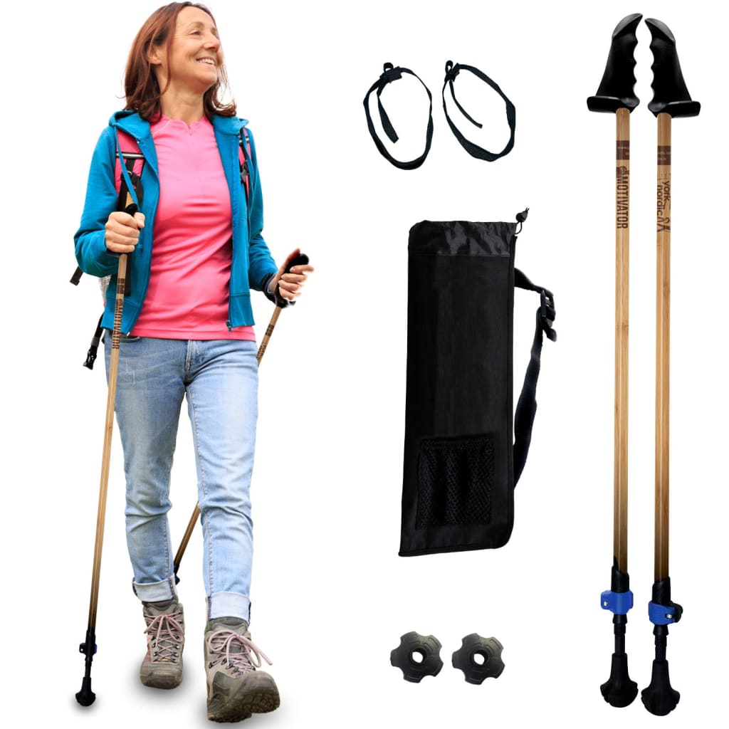 Motivator Walking Poles for Balance and Rehab - Patented Stability Grips - Lightweight, Adjustable, and Collapsible