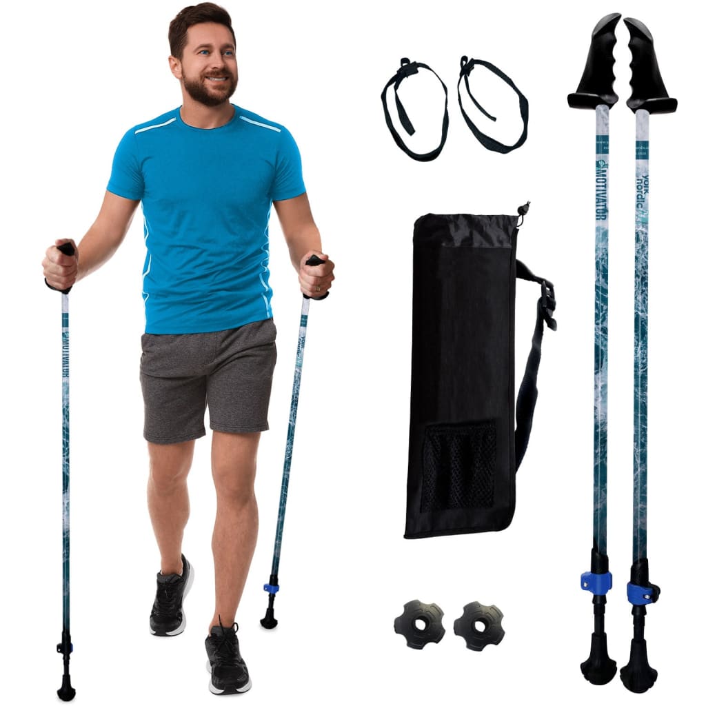 Motivator Walking Poles for Balance and Rehab - Patented Stability Grips - Lightweight, Adjustable, and Collapsible