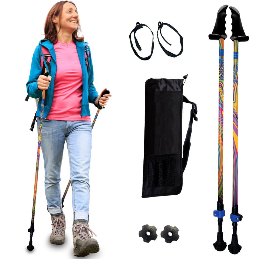 Motivator Walking Poles for Balance and Rehab - Patented Stability Grips - Lightweight, Adjustable, and Collapsible