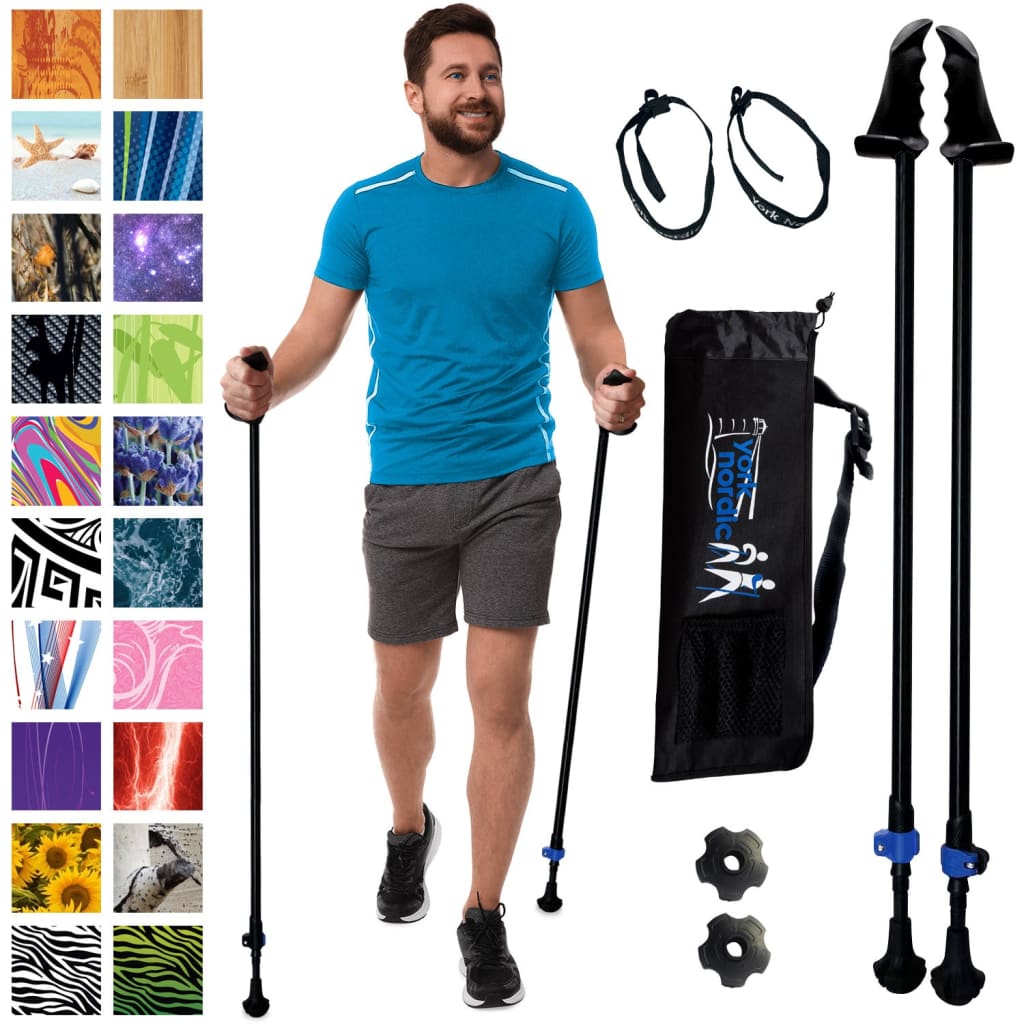 Motivator Walking Poles for Balance and Rehab - Patented Stability Grips - Lightweight, Adjustable, and Collapsible